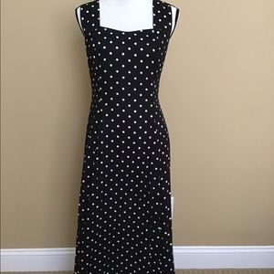 Black white Poka Dot crisscrossed back dress